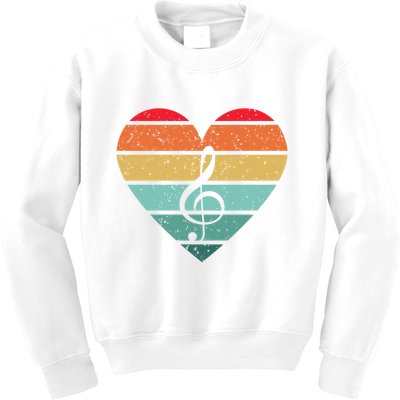Retro Heart Sunset Note Music School Kids Sweatshirt