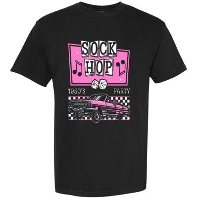 Retro Hop Sock 50s Rock Roll Party Pink Classic Theme Garment-Dyed Heavyweight T-Shirt