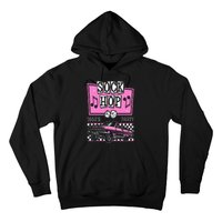 Retro Hop Sock 50s Rock Roll Party Pink Classic Theme Hoodie