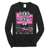 Retro Hop Sock 50s Rock Roll Party Pink Classic Theme Long Sleeve Shirt