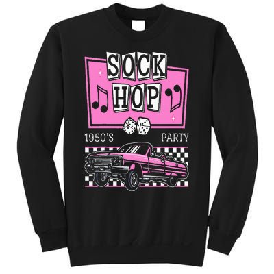 Retro Hop Sock 50s Rock Roll Party Pink Classic Theme Sweatshirt