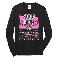 Retro Hop Sock 50s Rock Roll Party Pink Classic Theme Tall Long Sleeve T-Shirt