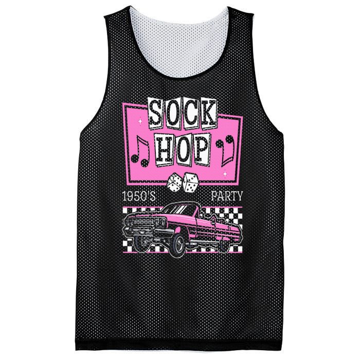 Retro Hop Sock 50s Rock Roll Party Pink Classic Theme Mesh Reversible Basketball Jersey Tank