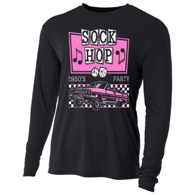 Retro Hop Sock 50s Rock Roll Party Pink Classic Theme Cooling Performance Long Sleeve Crew