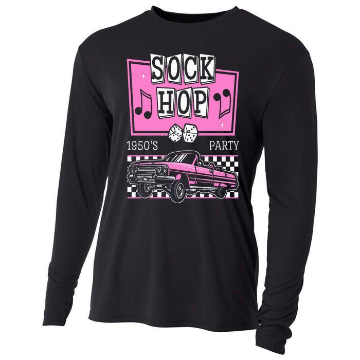 Retro Hop Sock 50s Rock Roll Party Pink Classic Theme Cooling Performance Long Sleeve Crew