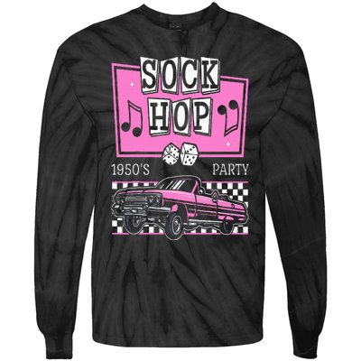 Retro Hop Sock 50s Rock Roll Party Pink Classic Theme Tie-Dye Long Sleeve Shirt