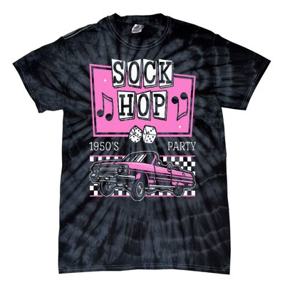 Retro Hop Sock 50s Rock Roll Party Pink Classic Theme Tie-Dye T-Shirt