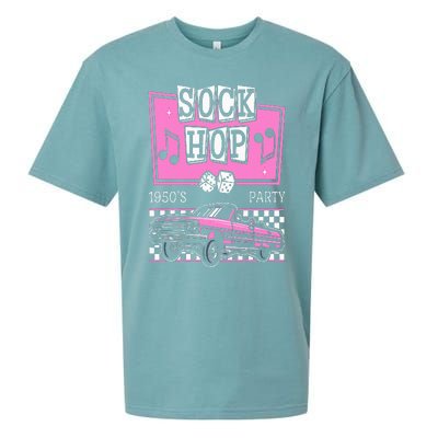 Retro Hop Sock 50s Rock Roll Party Pink Classic Theme Sueded Cloud Jersey T-Shirt