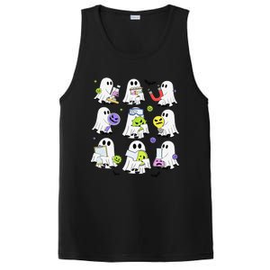 Retro Halloween Science Teacher Ghost Laboratory Teacher PosiCharge Competitor Tank