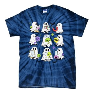 Retro Halloween Science Teacher Ghost Laboratory Teacher Tie-Dye T-Shirt