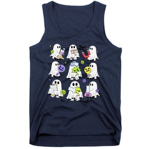 Retro Halloween Science Teacher Ghost Laboratory Teacher Tank Top