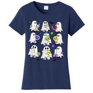 Retro Halloween Science Teacher Ghost Laboratory Teacher Women's T-Shirt