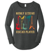 Retro Highly Strung Funny Lead Bass Guitarist Humor Women's Perfect Tri Tunic Long Sleeve Shirt