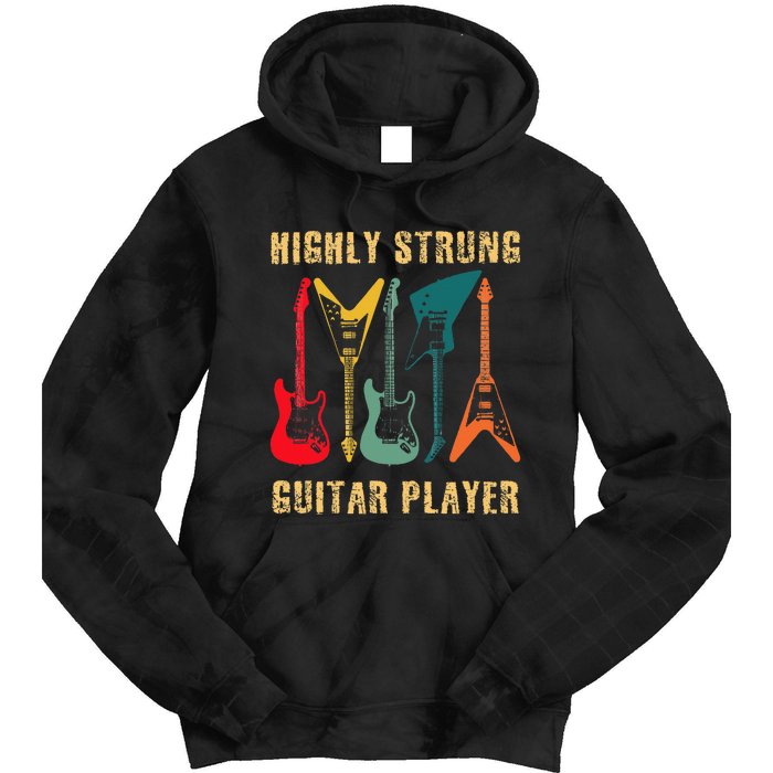 Retro Highly Strung Funny Lead Bass Guitarist Humor Tie Dye Hoodie