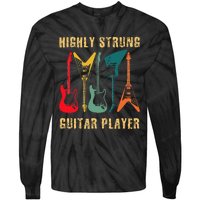 Retro Highly Strung Funny Lead Bass Guitarist Humor Tie-Dye Long Sleeve Shirt