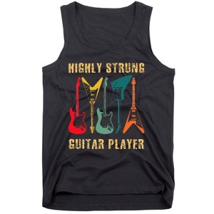 Retro Highly Strung Funny Lead Bass Guitarist Humor Tank Top