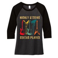 Retro Highly Strung Funny Lead Bass Guitarist Humor Women's Tri-Blend 3/4-Sleeve Raglan Shirt