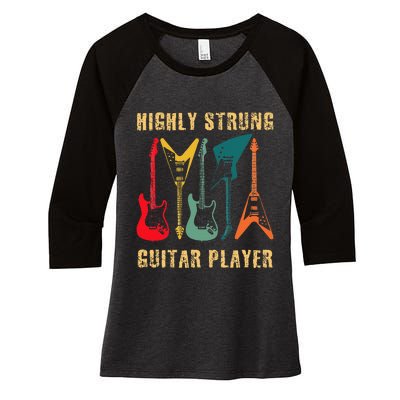 Retro Highly Strung Funny Lead Bass Guitarist Humor Women's Tri-Blend 3/4-Sleeve Raglan Shirt