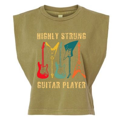 Retro Highly Strung Funny Lead Bass Guitarist Humor Garment-Dyed Women's Muscle Tee