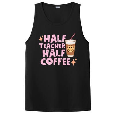 Retro Half Teacher Half Coffee Cute Coffee Lover Teacher Back To School PosiCharge Competitor Tank