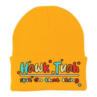 Retro Hawk Tuah Spit On That Thing Gift Knit Cap Winter Beanie