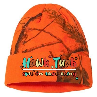 Retro Hawk Tuah Spit On That Thing Gift Kati Licensed 12" Camo Beanie