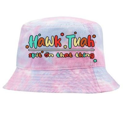 Retro Hawk Tuah Spit On That Thing Gift Tie-Dyed Bucket Hat