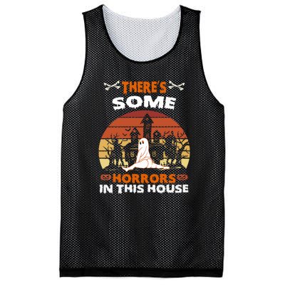 Retro Halloween Theres Some Horrors In This House Funny Gift Mesh Reversible Basketball Jersey Tank