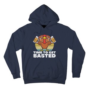 Retro Happy Thanksgiving Turkey Time To Get Basted Hoodie