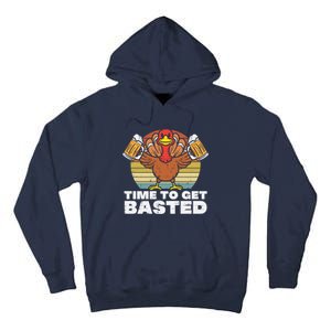 Retro Happy Thanksgiving Turkey Time To Get Basted Tall Hoodie