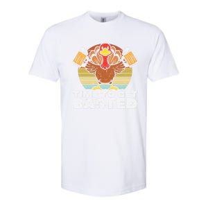 Retro Happy Thanksgiving Turkey Time To Get Basted Softstyle CVC T-Shirt