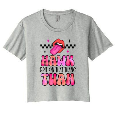 Retro Hawk Tush Spit On That Thing Groovy Gift Women's Crop Top Tee