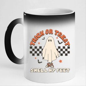 Retro Halloween Trick Or Treat Smell My Feet Meaningful Gift 11oz Black Color Changing Mug