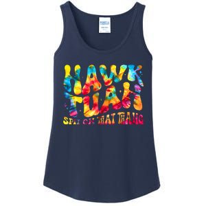 Retro Hippie Tie Dye Hawk Tuah Spit On That Thang Ladies Essential Tank