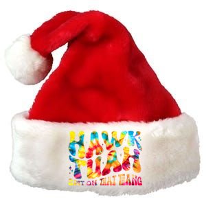 Retro Hippie Tie Dye Hawk Tuah Spit On That Thang Premium Christmas Santa Hat