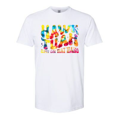 Retro Hippie Tie Dye Hawk Tuah Spit On That Thang Softstyle® CVC T-Shirt