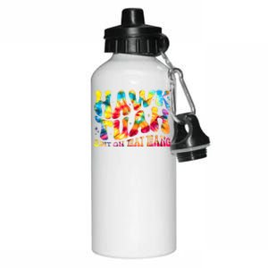 Retro Hippie Tie Dye Hawk Tuah Spit On That Thang Aluminum Water Bottle