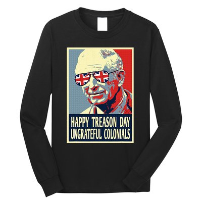 Retro Happy Treason Day 4th Of July British Colonials Flag Long Sleeve Shirt