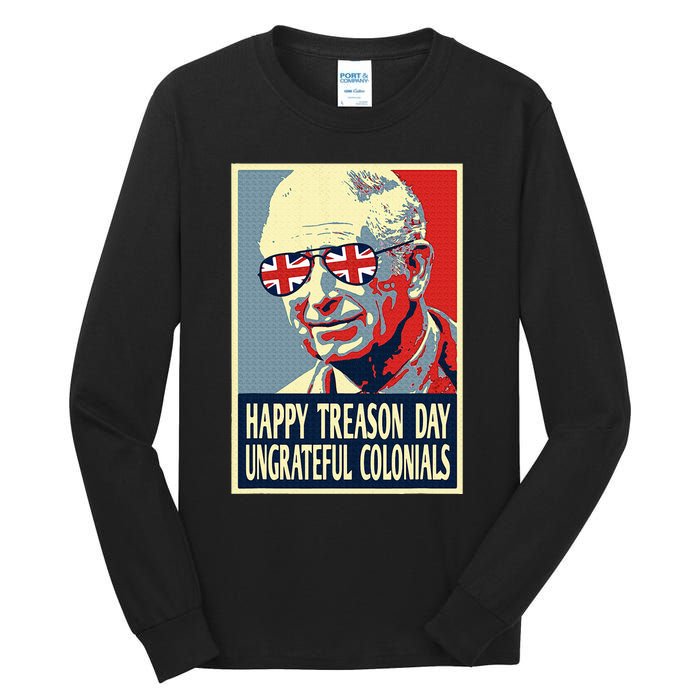 Retro Happy Treason Day 4th Of July British Colonials Flag Tall Long Sleeve T-Shirt