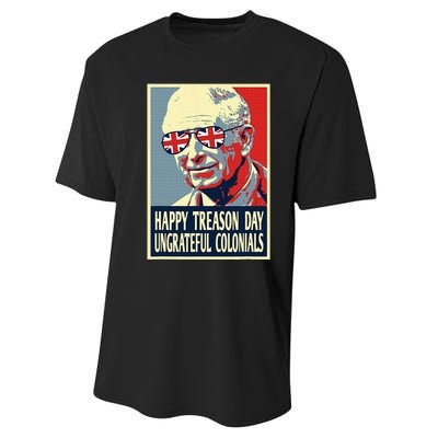 Retro Happy Treason Day 4th Of July British Colonials Flag Performance Sprint T-Shirt