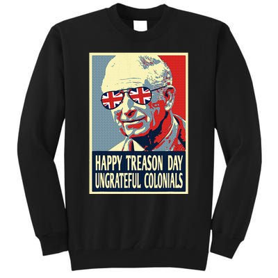 Retro Happy Treason Day 4th Of July British Colonials Flag Tall Sweatshirt