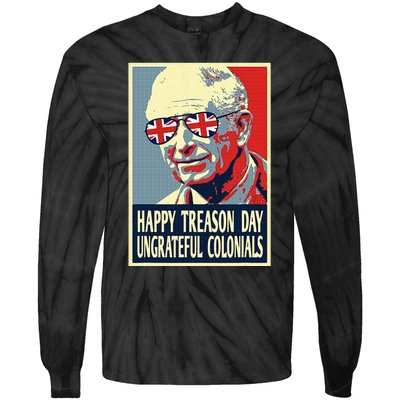 Retro Happy Treason Day 4th Of July British Colonials Flag Tie-Dye Long Sleeve Shirt