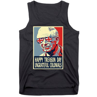 Retro Happy Treason Day 4th Of July British Colonials Flag Tank Top