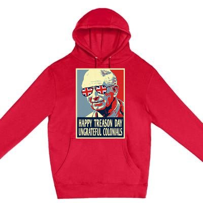 Retro Happy Treason Day 4th Of July British Colonials Flag Premium Pullover Hoodie