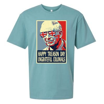 Retro Happy Treason Day 4th Of July British Colonials Flag Sueded Cloud Jersey T-Shirt