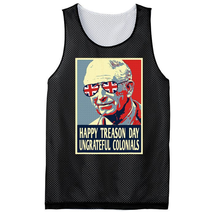 Retro Happy Treason Day 4th Of July British Colonials Flag Mesh Reversible Basketball Jersey Tank