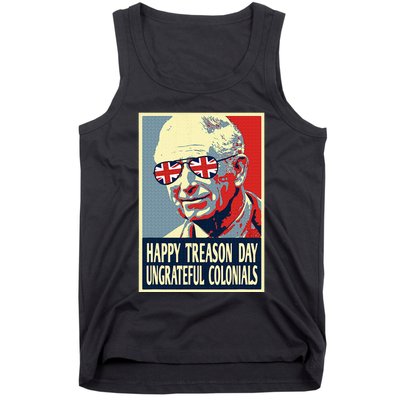 Retro Happy Treason Day 4th Of July British Colonials Flag Tank Top