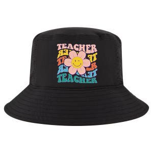 Retro Hippie Teacher Flower Smiley Emoji Cool Comfort Performance Bucket Hat