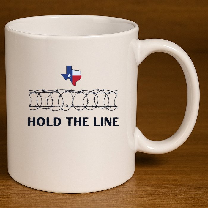 Republican Hold The Line Patriotic 11oz C Handle Ceramic Mug