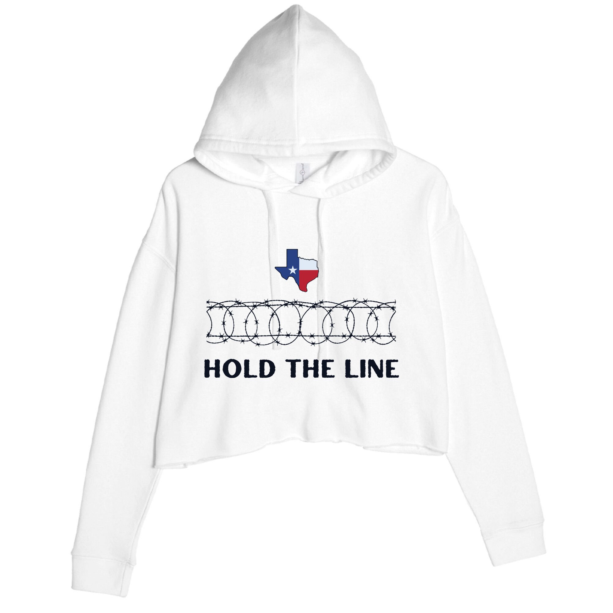 Republican Hold The Line Patriotic Crop Fleece Hoodie